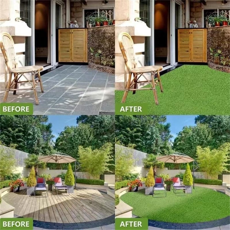 Backontro Store Artificial Grass Turf Lawn Outdoor for Garden Balcony Landscape,Astroturf Rug with Drainage Holes,Realistic and Thick Fake Faux Grass Mat,Synthetic Grass Rug Carpet for Patio,Backyard,4ftx6ft - Image 5